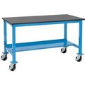 Global Equipment Mobile Production Workbench w/ Phenolic Resin Top, 60"W x 30"D, Blue 253995BL